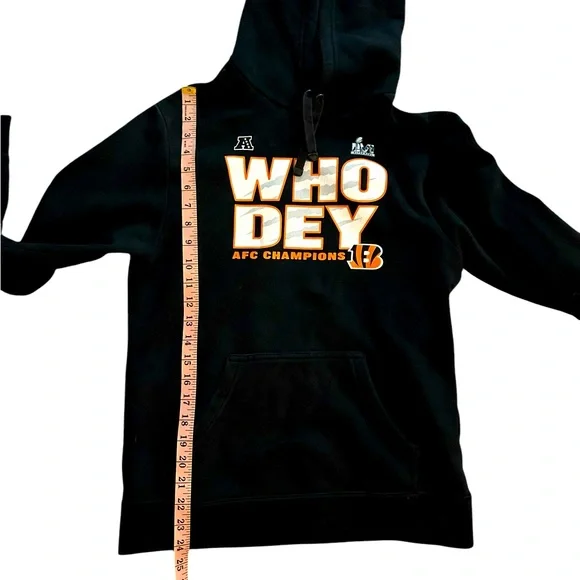 Fanatics Cincinnati Bengals Men’s Black 'Who Dey' AFC Champions Hoodie XS/S - Picture 2 of 4